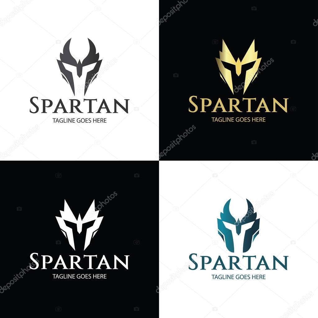 Spartan logo design template ,Helmet logo design concept ,Vector illustration