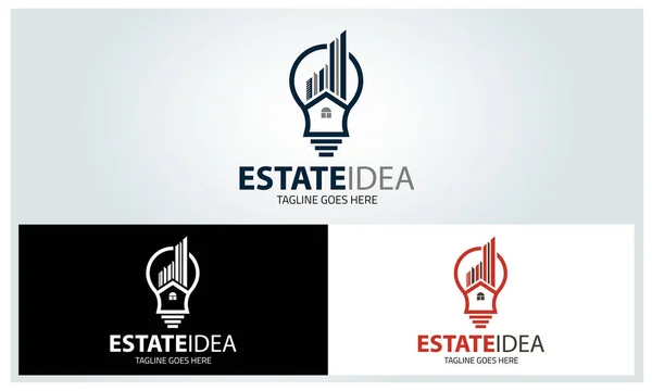 Modelo do projeto do logotipo da ideia da propriedade, logotipo da casa, logotipo do edifício, ilustração do vetor — Vetor de Stock