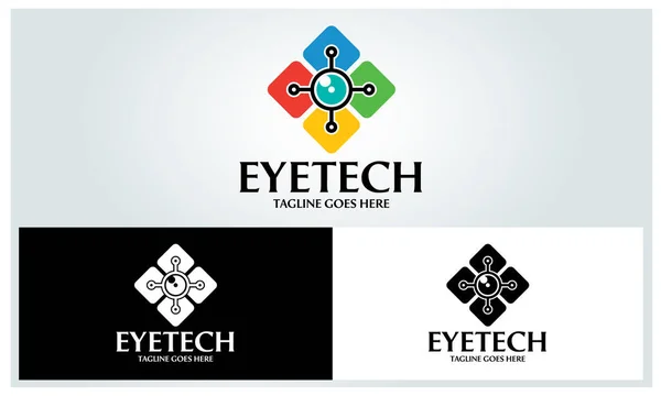 Plantilla de diseño de logotipo de tecnología ocular, logotipo de datos, ilustración vectorial — Archivo Imágenes Vectoriales