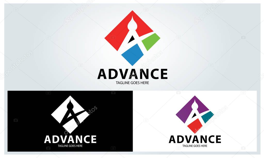 Advance logo design template ,Letter A logo ,Vector illustration