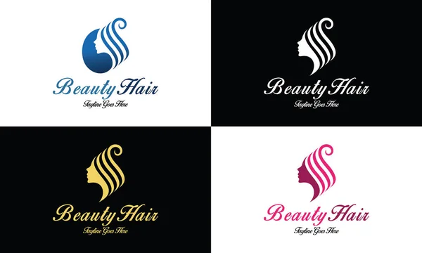 Beauty hair logo design template ,Beauty salon logo ,Vector illustration — Stock Vector