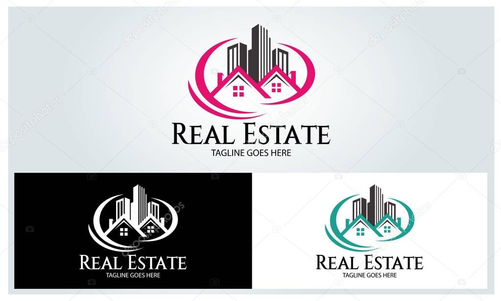 Real estate logo design template ,House logo ,Building logo ,Vector illustration