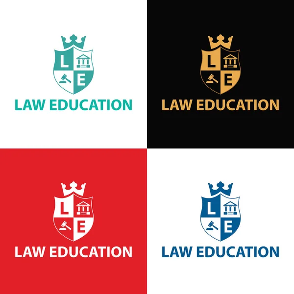 Modelo de design de logotipo de educação de lei. Ilustração vetorial — Vetor de Stock