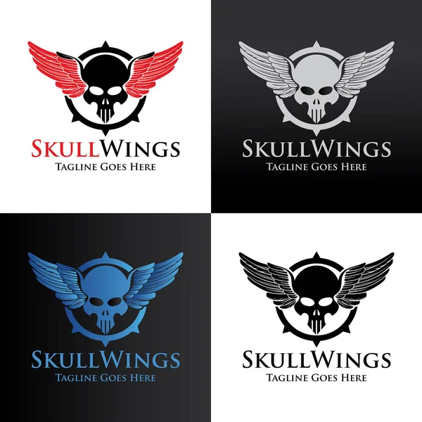 57 skull Wings Vector — Stockvector