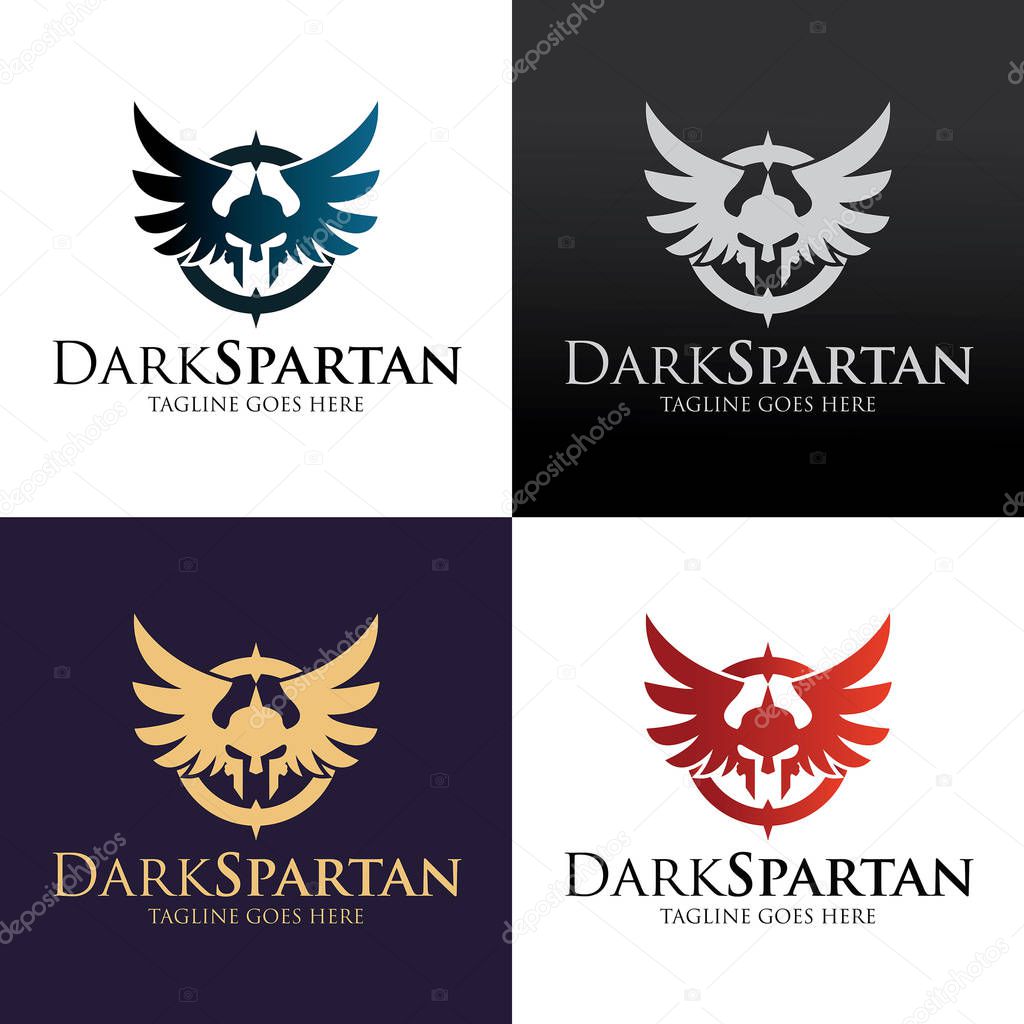 Dark spartan icon - Vector illustration