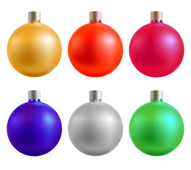 Renkli Noel topları kümesi
