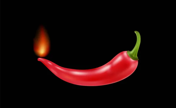 Červené chilli v ohni — Stockový vektor