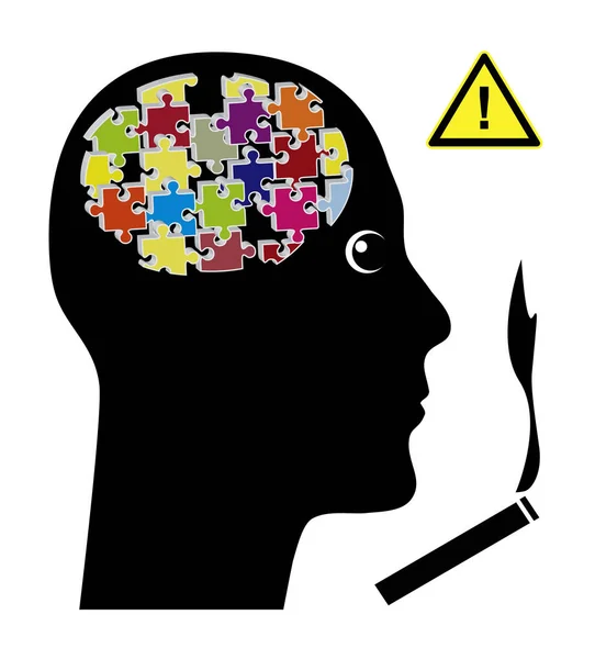 タバコは脳に影響を与える — ストック写真