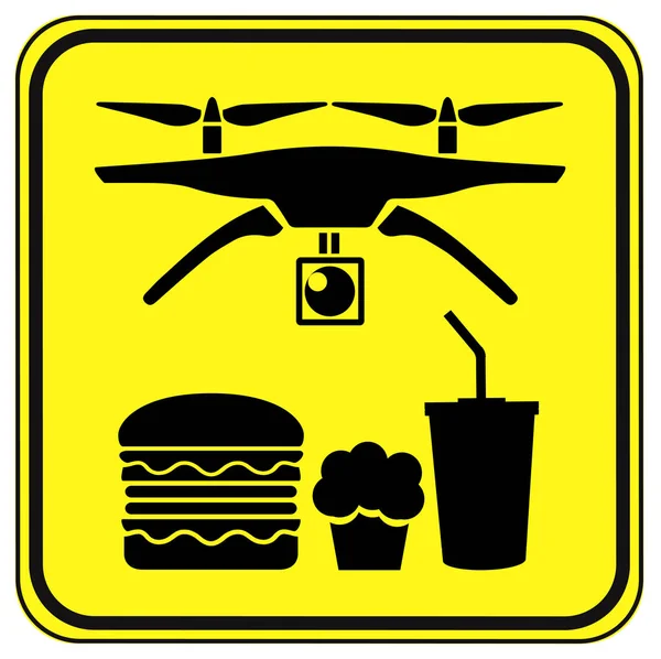 Droni per consegnare fast food — Foto Stock