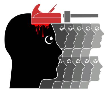 Siyasi beyin yıkama işareti