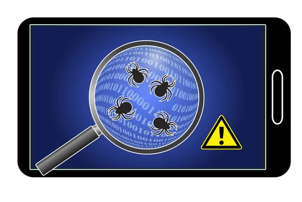 मालवेअर संक्रमित स्मार्टफोन — स्टॉक फोटो, इमेज
