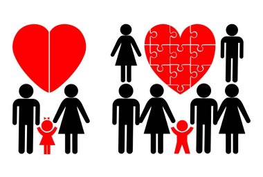 Nuclear Family and Blended Families clipart