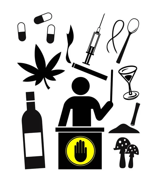 Educação Sobre Abuso Substâncias Sinal Conceito Para Programas Prevenção Drogas — Fotografia de Stock
