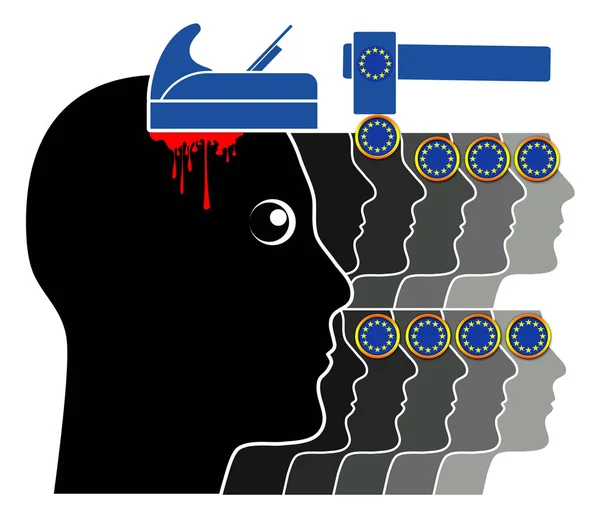 Europejskiej Ideologii Politycznej Satyryczne Ilustracja Konfliktu Politycznego — Zdjęcie stockowe