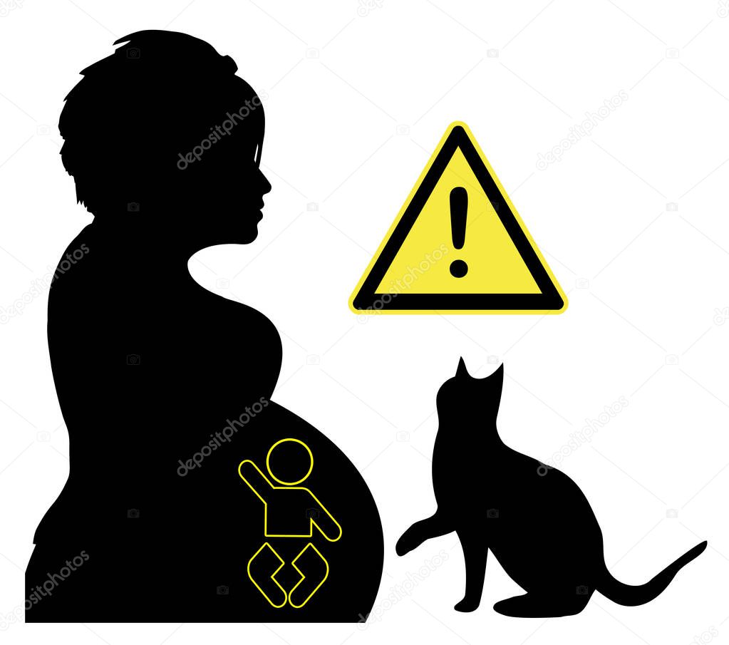 Toxoplasmosis during pregnancy. The parasites are getting transmitted by cats and can cause brain damage of the unborn baby