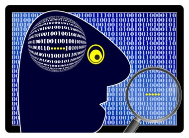 Hacker gizli bilgileri arama. Özel ve iş sırları casusluk veri hırsız