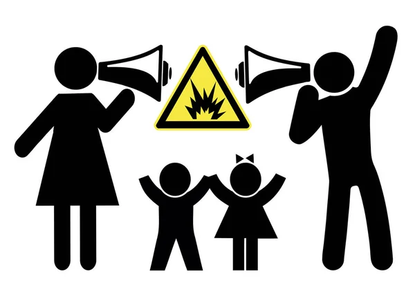 Kids Suffer Parents Fight Explosive Conflicts Mother Father Harm Children — Stock Photo, Image