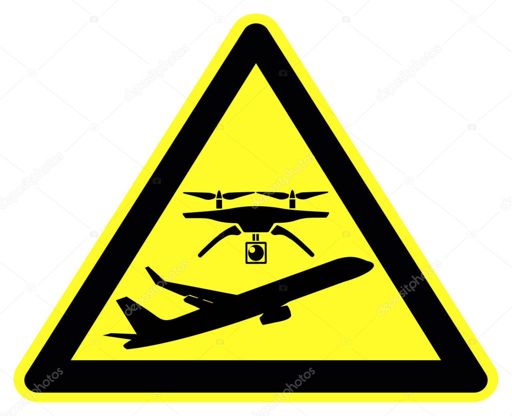 No Drone Zone near Airport. Warning to drone user around airfields