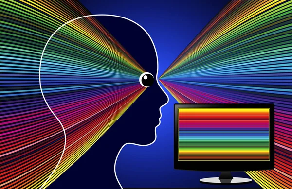 Экран Влияет Глаза Мозг Цифровые Устройства Мешают Всему Творчества Напряжения — стоковое фото