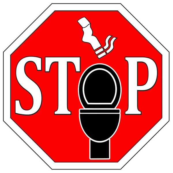 Stop Flushing Cigarette Butts Clog Drains Harm Water Sources Contaminate — Stock Photo, Image