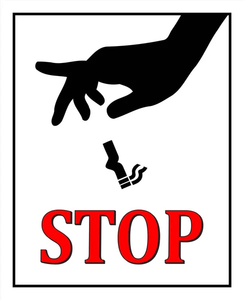 不要把香烟扔在地上 屁股在破坏环境 危害自然 — 图库照片