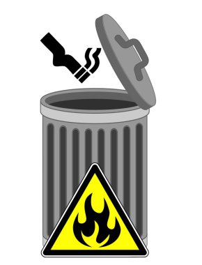 Çöp kutusunda sigara yakmak. Kıçları çöp kutusuna atmak yangın tehlikesine neden olabilir.