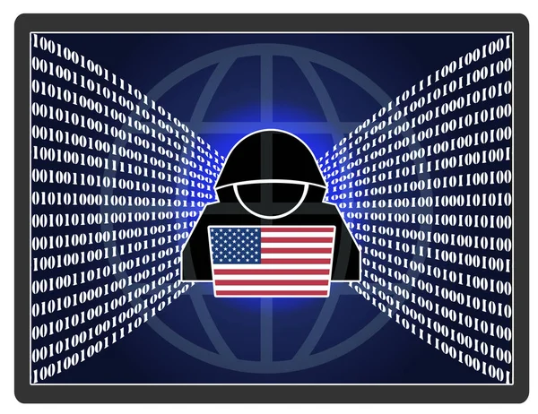 我们在国外从事间谍活动美国在互联网上的全球情报活动 — 图库照片