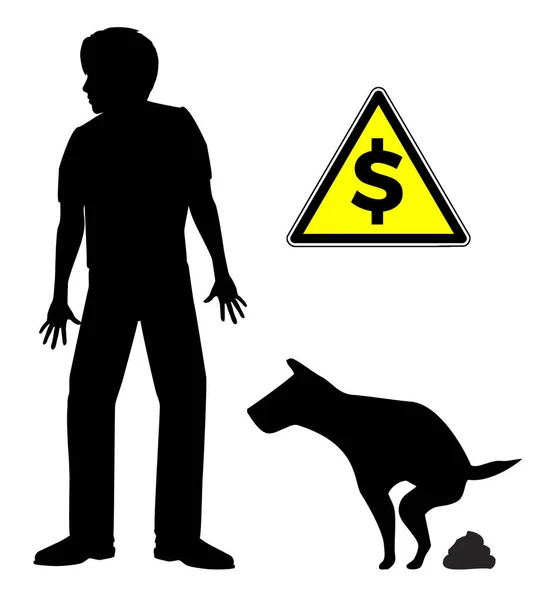 Böter För Att Inte Städa Hundbajs Varningsskylt För Hundpromenerare Inte — Stockfoto
