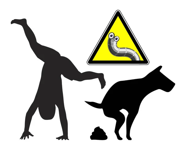 Dangers of dog poop. Health hazard for playing children exposed to animal feces.