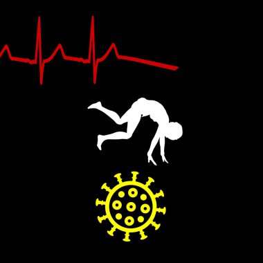 Ölümcül Coronavirus COVID-19. Ölümcül salgın yüzünden ölen bir kadının resmi..