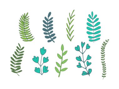 vektör yeşil yaprak toplama