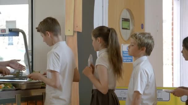 Pupils Served Lunch — Stock Video