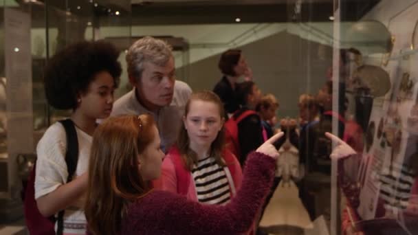 Schüler auf Museumsreise — Stockvideo