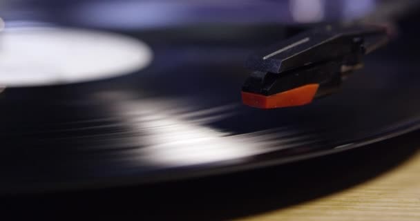 Turntable stylus on vinyl record — Stock Video
