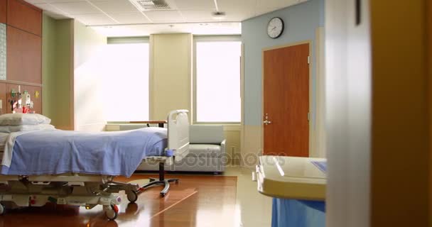 Empty Patient Room In Modern Hospital — Stock Video