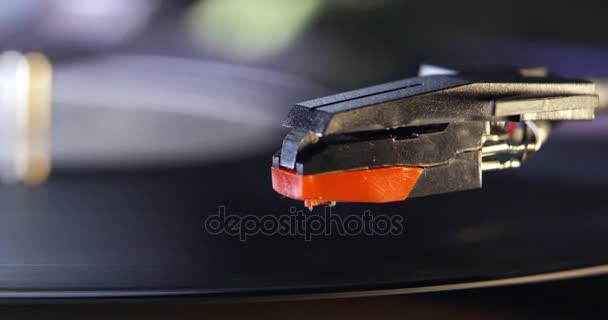 Turntable stylus on vinyl record — Stock Video