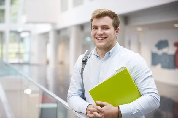 Smiling student in modern university — Stock Photo, Image