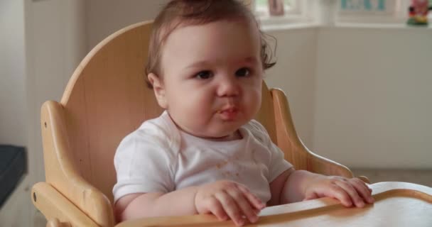 Baby Boy Being Fed by Mother — стоковое видео