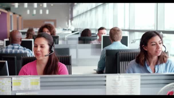 Two female call centre workers — Stock Video