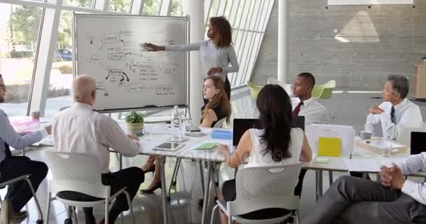 Empresária leva sessão de brainstorming — Vídeo de Stock