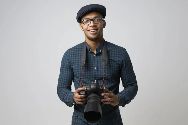 Male Photographer With Camera — Stock Photo, Image