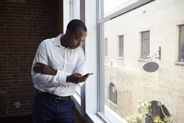 Businessman Checking Phone — Stock Photo, Image