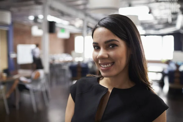 Mujer de negocios sonriente en el cargo —  Fotos de Stock