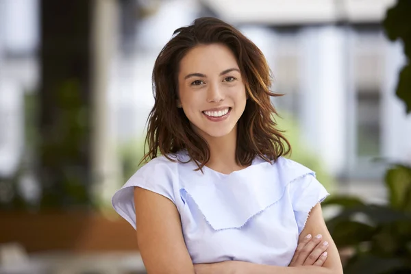 Portrait of young mixed race woman