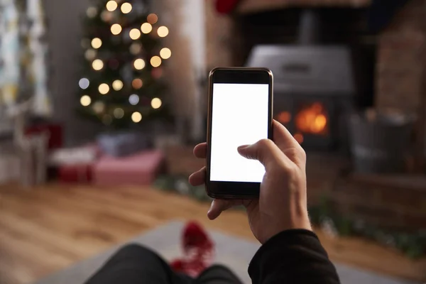 Muž používající mobilní telefon — Stock fotografie