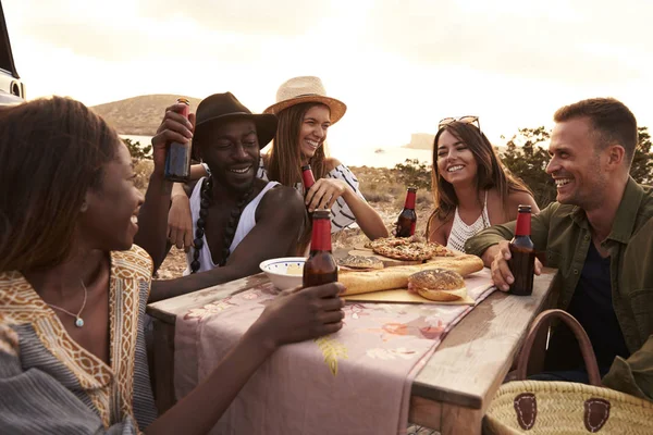 Grupo de amigos en el picnic — Foto de Stock