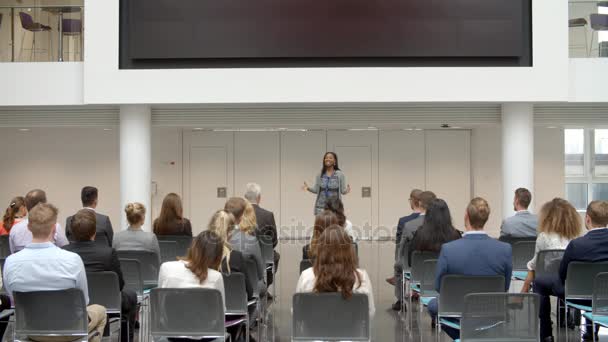 Audience Listening To  Speaker — Stock Video