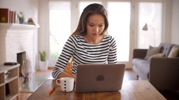 Mulher usando laptop — Vídeo de Stock