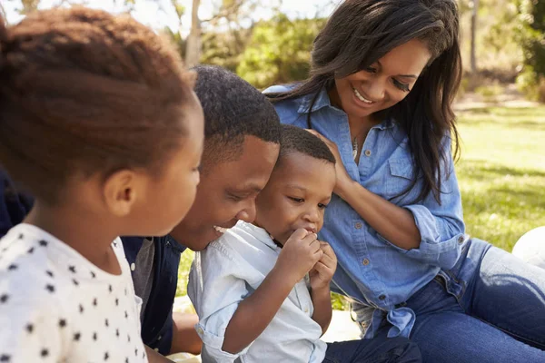 Familia disfrutando de un picnic de verano —  Fotos de Stock