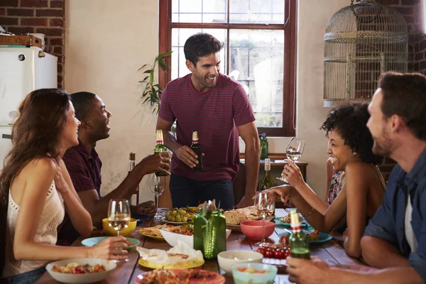Friends during dinner party — Stock Photo, Image